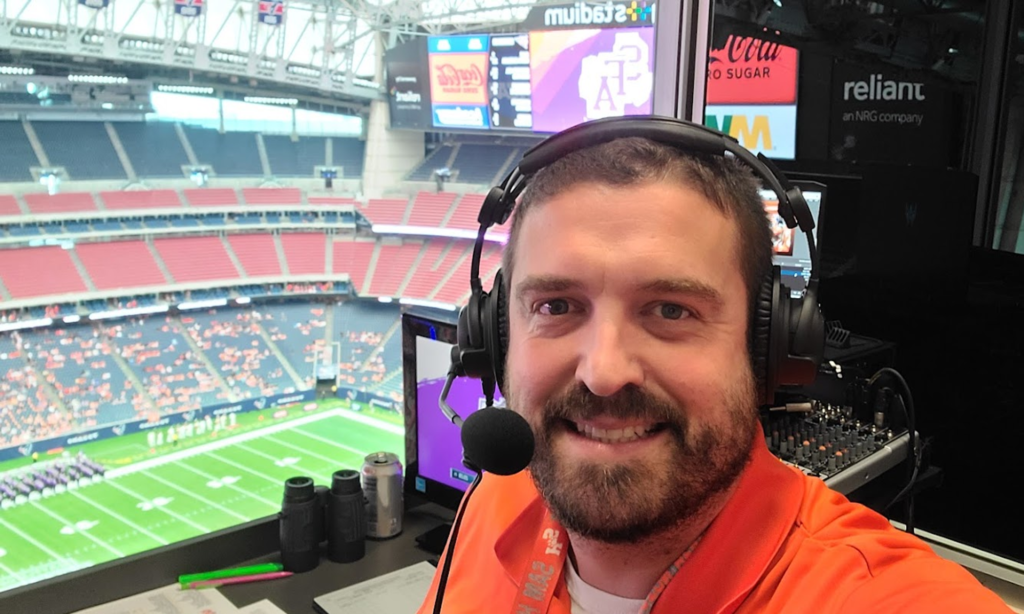 Rob Hipp producing an in-the-booth broadcast
